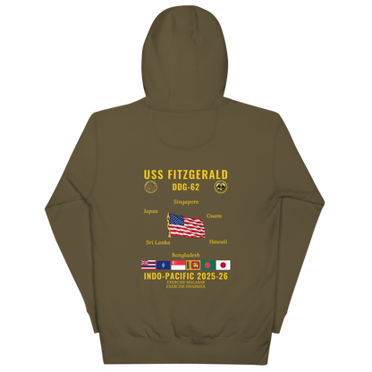 USS Fitzgerald (DDG-62) 2025-26 Indo-pacific Cruise Hoodie