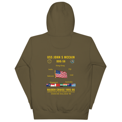 USS John S McCain (DDG-56) 1995-96 Maiden Cruise Hoodie