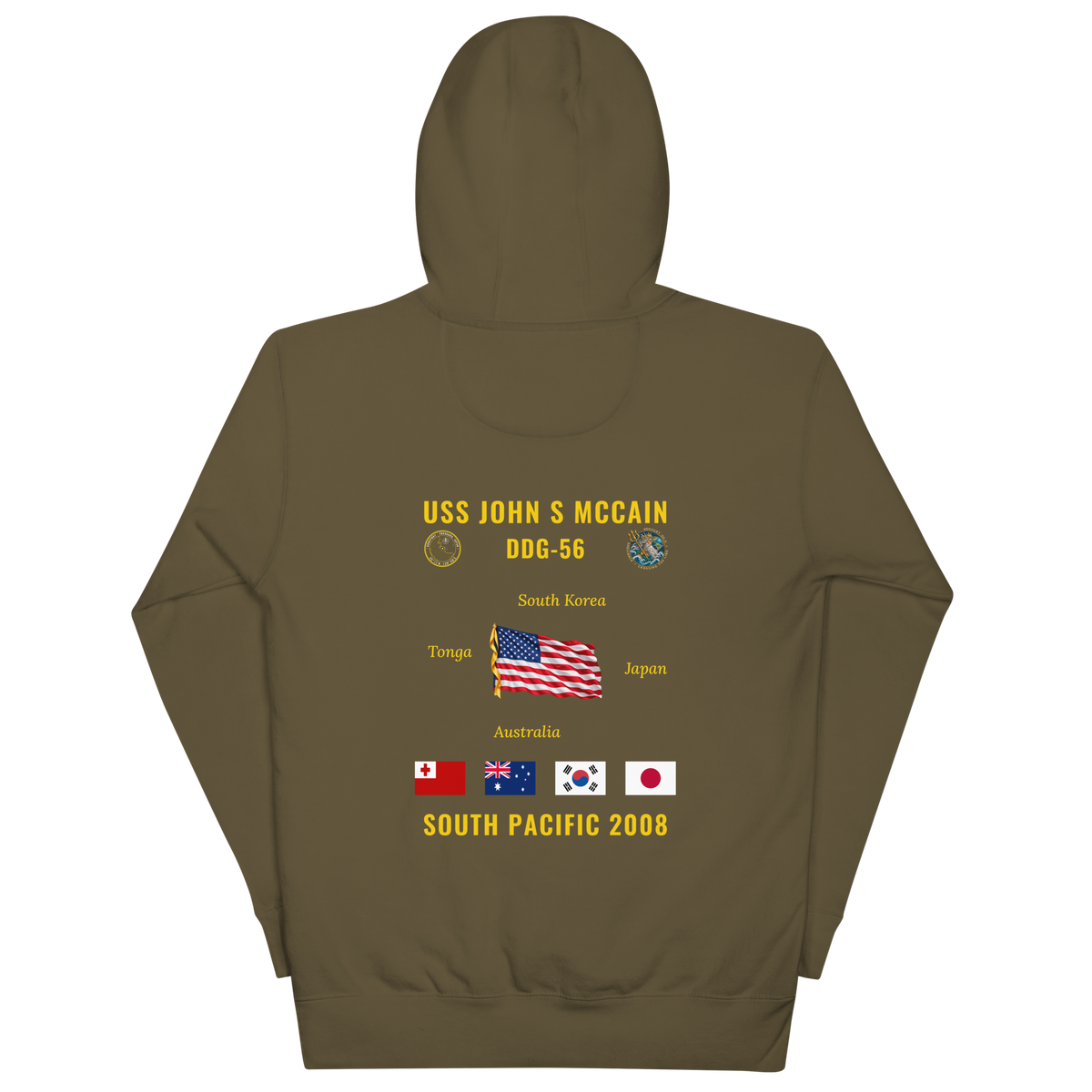 USS John S McCain (DDG-56) 2008 South Pacific Cruise Hoodie
