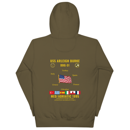 USS Arleigh Burke (DDG-51) 1995 Med/Adriatic Cruise Hoodie