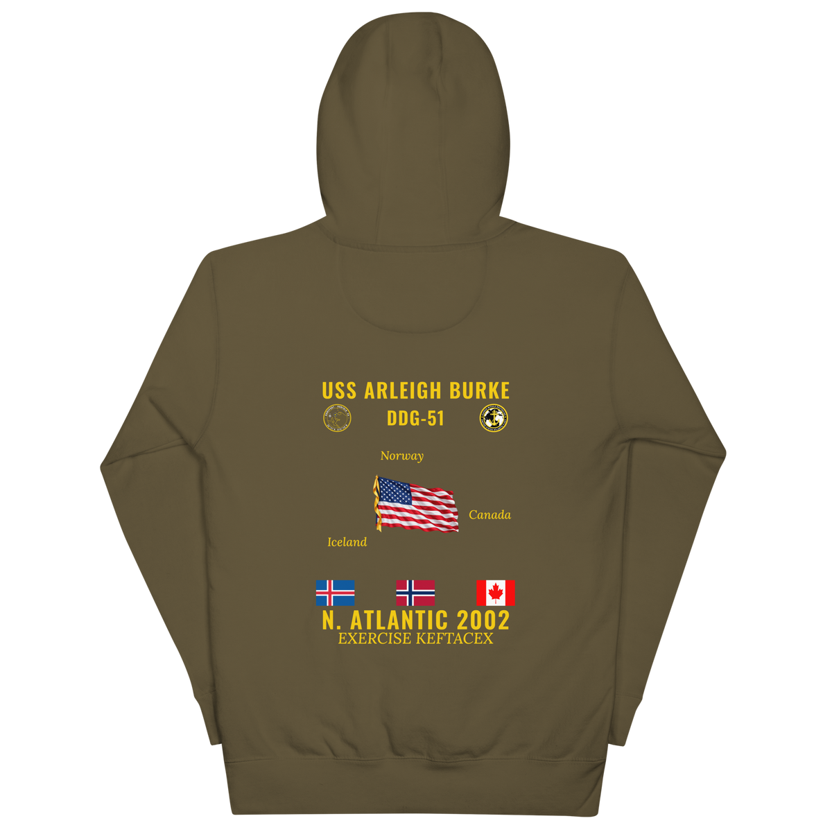 USS Arleigh Burke (DDG-51) 2002 N. Atlantic Cruise Hoodie