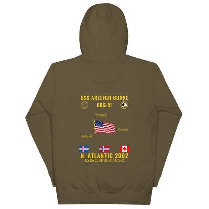 USS Arleigh Burke (DDG-51) 2002 N. Atlantic Cruise Hoodie