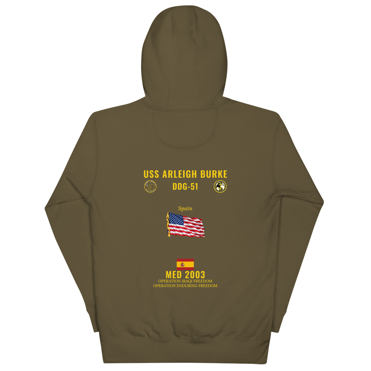USS Arleigh Burke (DDG-51) 2003 Med Cruise Hoodie