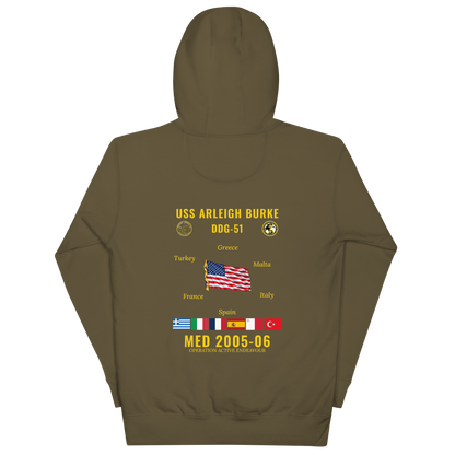 USS Arleigh Burke (DDG-51) 2005-06 Med Cruise Hoodie