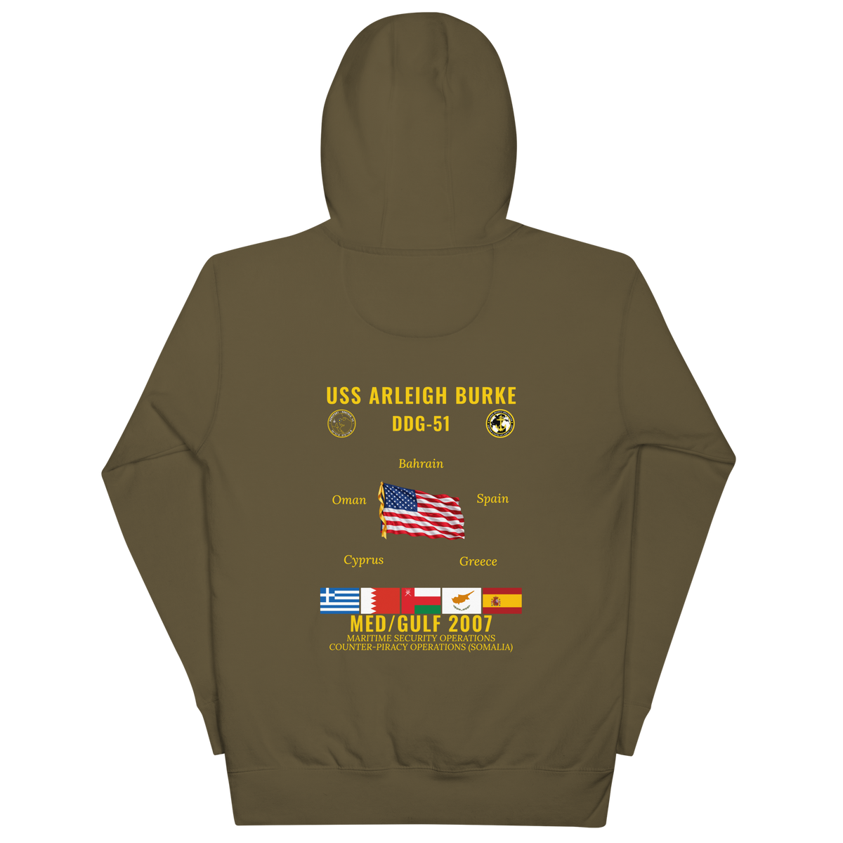 USS Arleigh Burke (DDG-51) 2007 Med/Gulf Cruise Hoodie