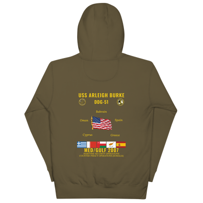 USS Arleigh Burke (DDG-51) 2007 Med/Gulf Cruise Hoodie