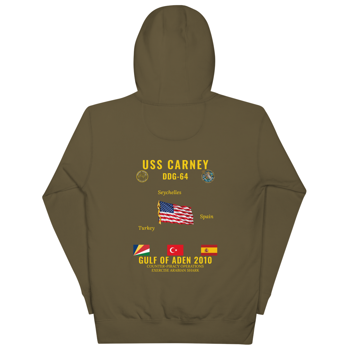 USS Carney (DDG-64) 2010 Gulf Of Aden Cruise Hoodie