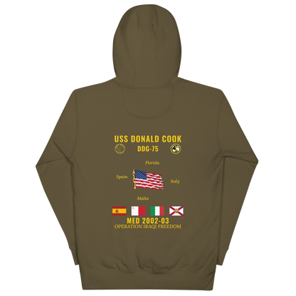 USS Donald Cook (DDG-75) 2002-03 Med Cruise Hoodie