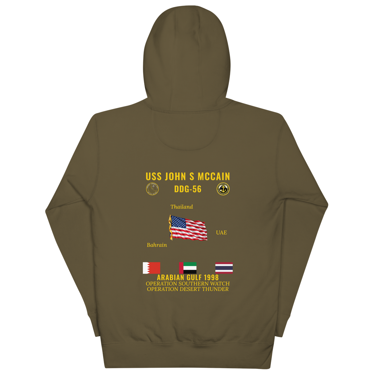 USS John S McCain (DDG-56) 1998 Arabian Gulf Cruise Hoodie