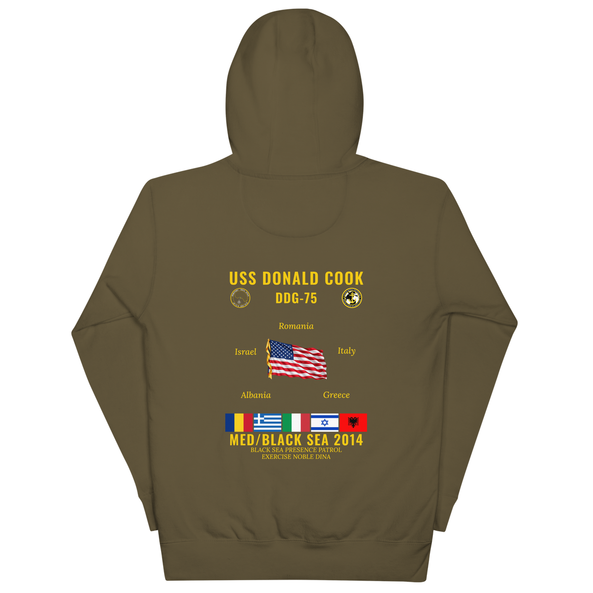 USS Donald Cook (DDG-75) 2014 Med/Black Sea Cruise Hoodie