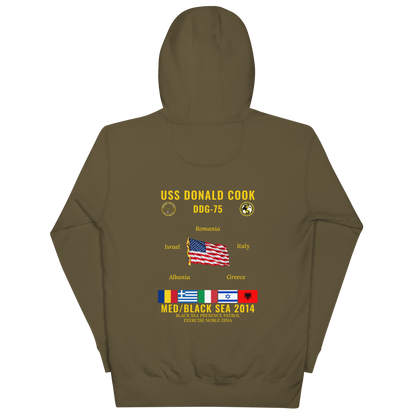 USS Donald Cook (DDG-75) 2014 Med/Black Sea Cruise Hoodie