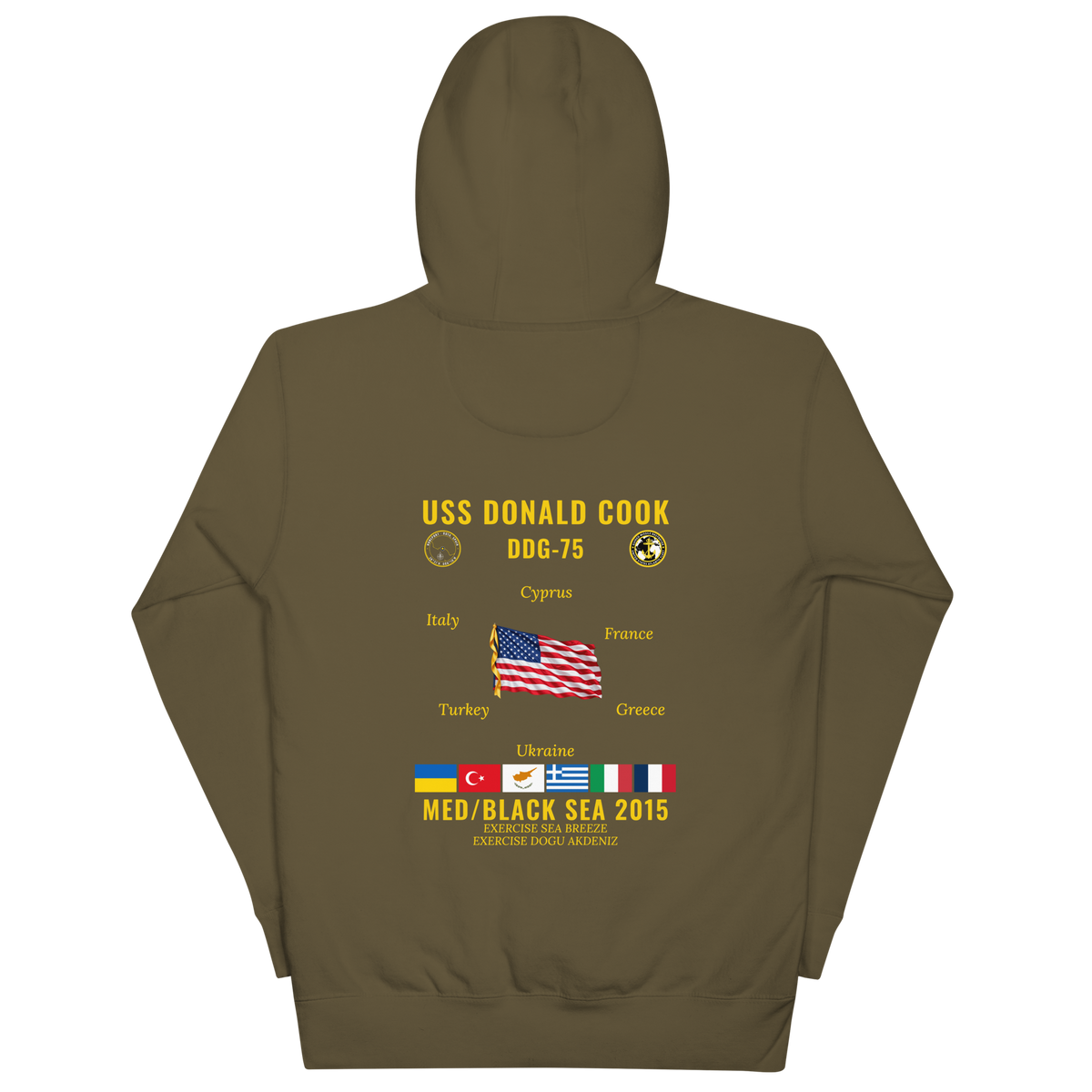 USS Donald Cook (DDG-75) 2015 Med/Black Sea Cruise Hoodie