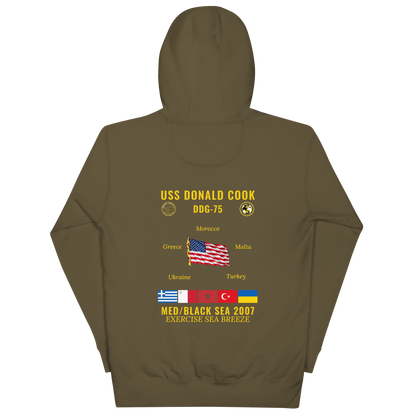 USS Donald Cook (DDG-75) 2007 Med/Black Sea Cruise Hoodie