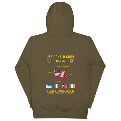 USS Donald Cook (DDG-75) 2016-17 Med/N. Atlantic Cruise Hoodie