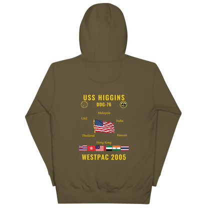 USS Higgins (DDG-76) 2005 WestPac Cruise Hoodie