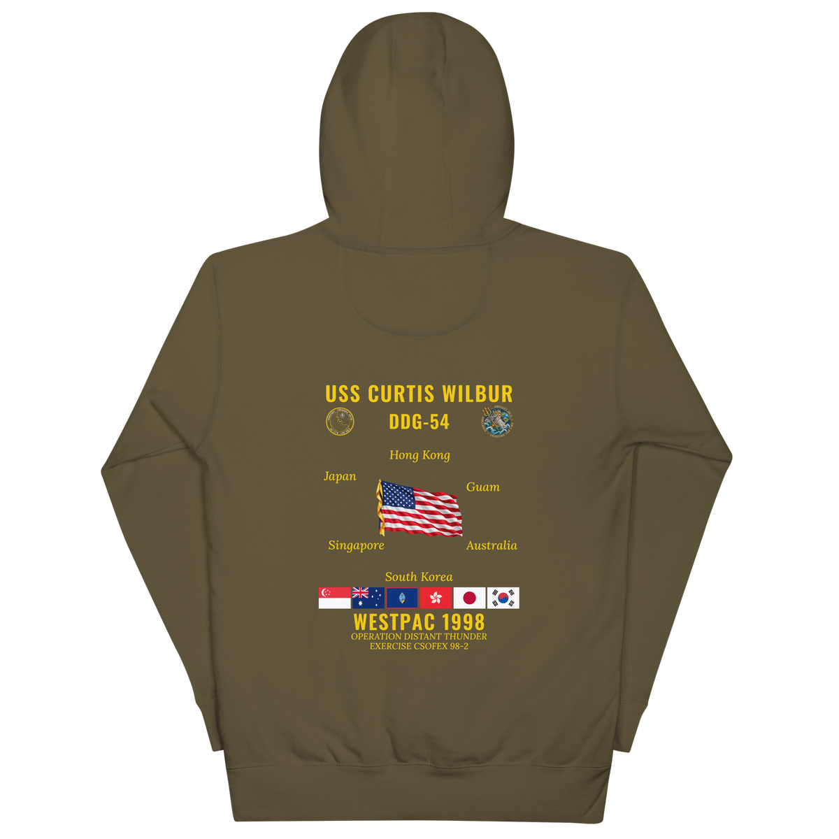 USS Curtis Wilbur (DDG-54) 1998 WestPac Cruise Hoodie