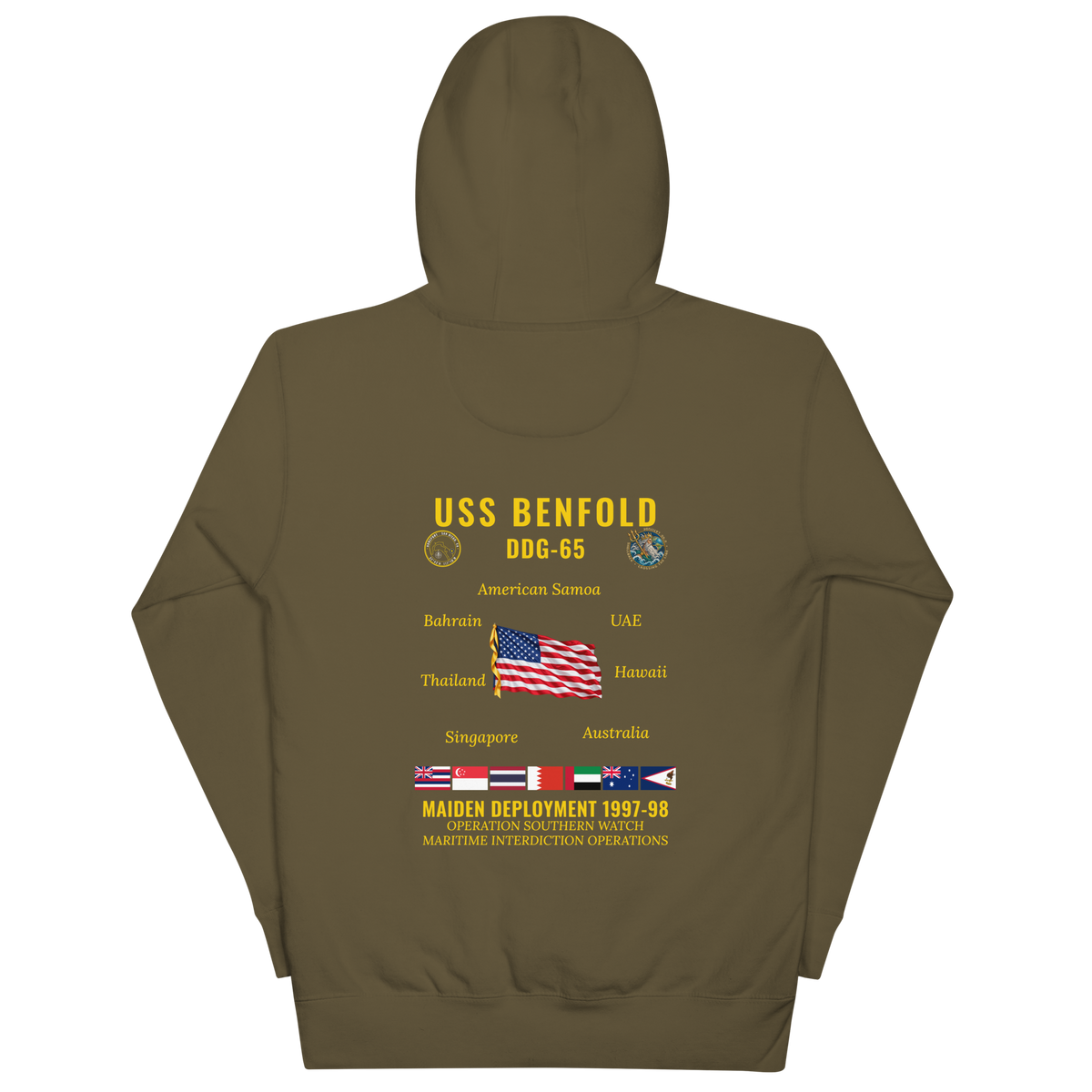 USS Benfold (DDG-65) 1997-98 Maiden Deployment Cruise Hoodie