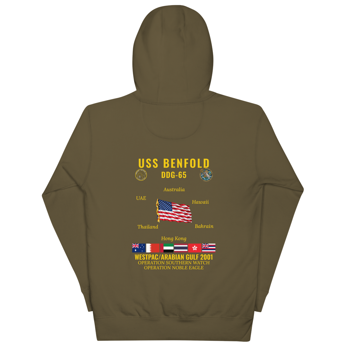USS Benfold (DDG-65) 2001 WestPac/Arabian Gulf Cruise Hoodie
