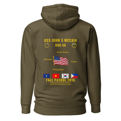USS John S McCain (DDG-56) 2016 Fall Patrol Cruise Hoodie