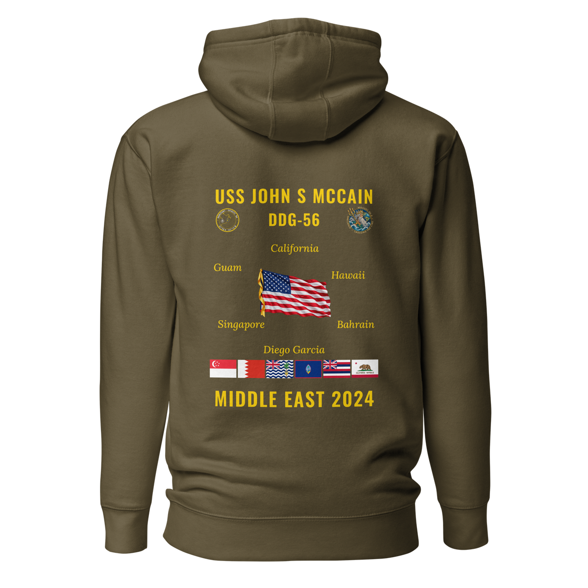 USS John S McCain (DDG-56) 2024 Middle East Cruise Hoodie