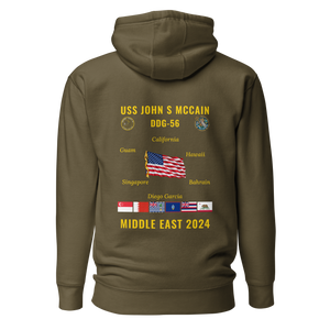 USS John S McCain (DDG-56) 2024 Middle East Cruise Hoodie