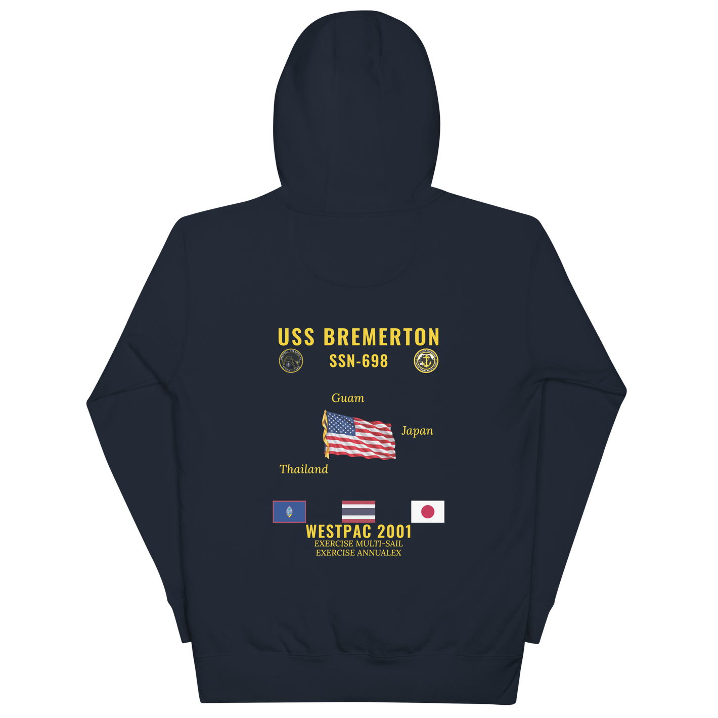 USS Bremerton (SSN-698) 2001 WestPac Cruise Hoodie