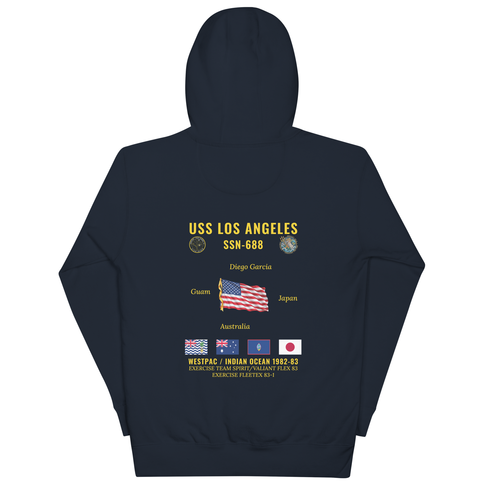 USS Los Angeles (SSN-688) 1982-83 WestPac/Indian Ocean Cruise Hoodie