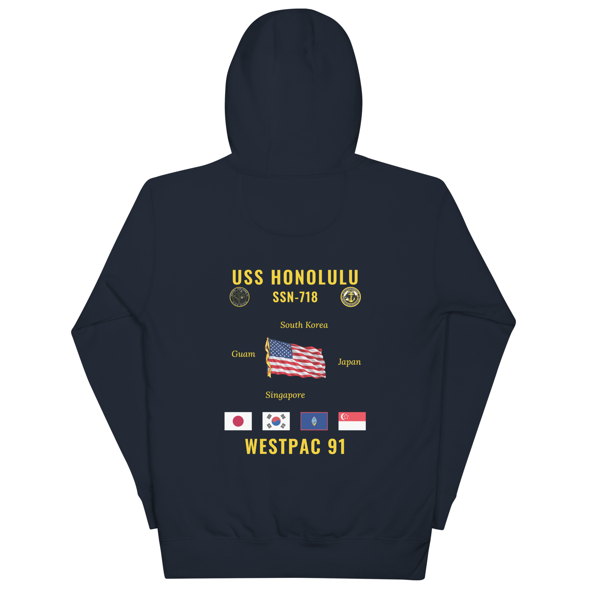 USS Honolulu (SSN-718) 1991 WestPac Cruise Hoodie