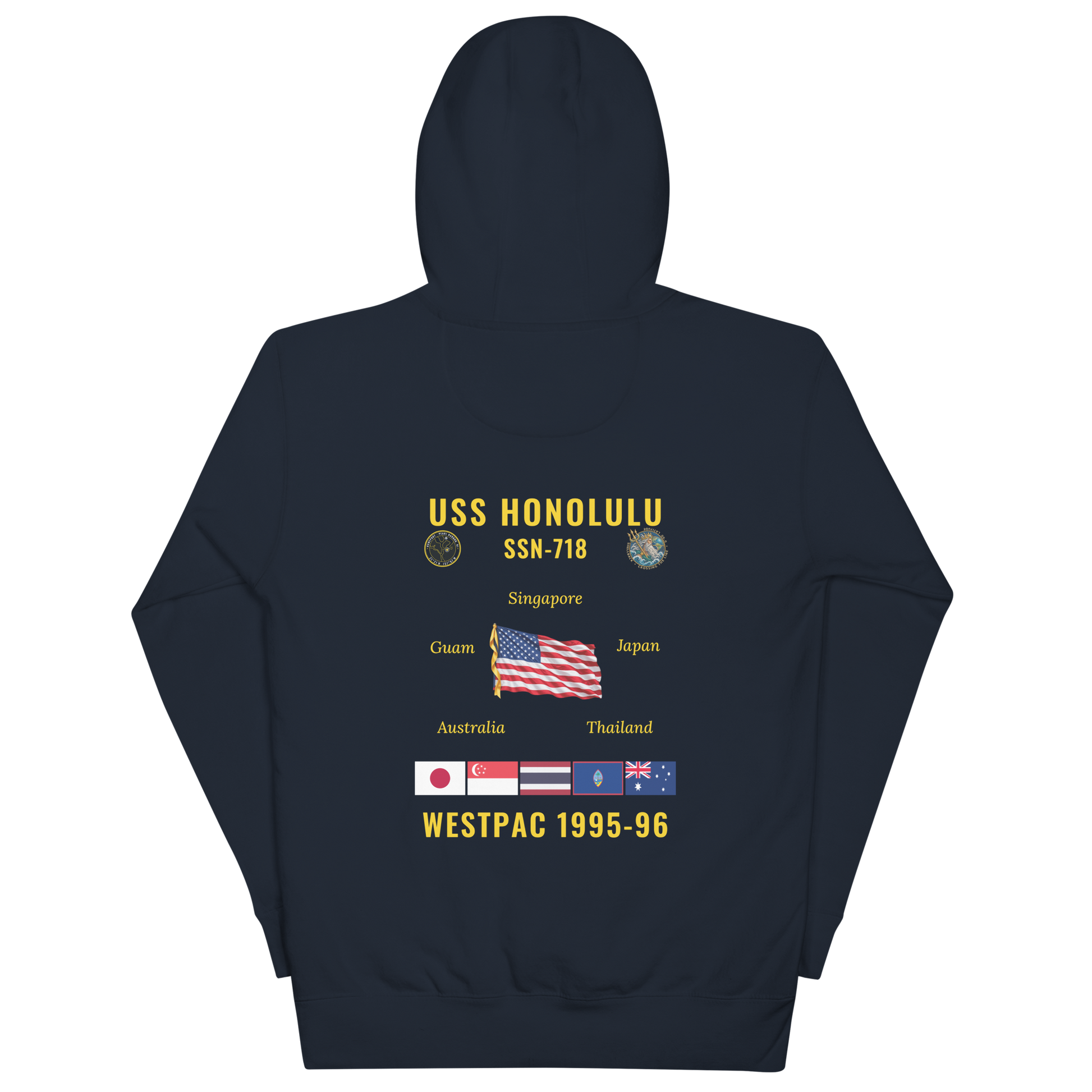 USS Honolulu (SSN-718) 1995-96 WestPac Cruise Hoodie