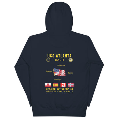USS Atlanta (SSN-712) 1986 Med/NORLANT/Arctic Cruise Hoodie