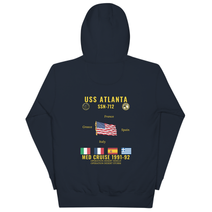 USS Atlanta (SSN-712) 1991-92 Med Cruise Hoodie