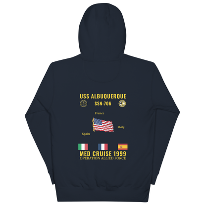 USS Albuquerque (SSN-706) 1999 Med Cruise Hoodie