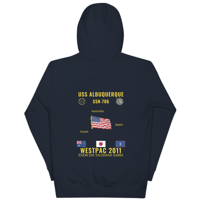 USS Albuquerque (SSN-706) 2011 WestPac Cruise Hoodie