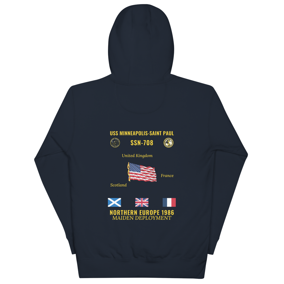 USS Minneapolis-Saint Paul (SSN-708) 1986 Northern Europe Cruise Hoodie