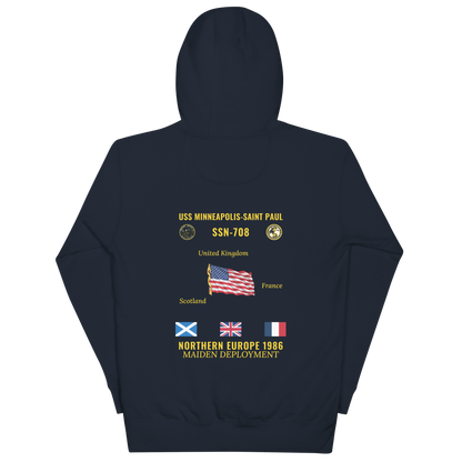 USS Minneapolis-Saint Paul (SSN-708) 1986 Northern Europe Cruise Hoodie