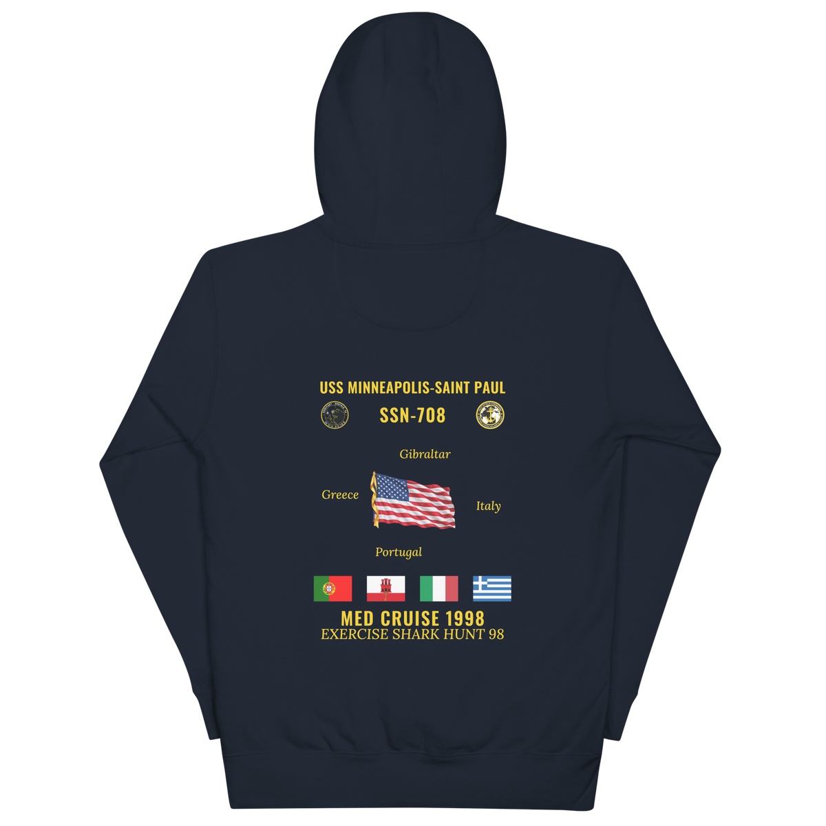 USS Minneapolis-Saint Paul (SSN-708) 1998 Med Cruise Hoodie