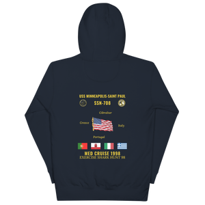 USS Minneapolis-Saint Paul (SSN-708) 1998 Med Cruise Hoodie