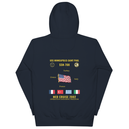 USS Minneapolis-Saint Paul (SSN-708) 2002 Med Cruise Hoodie