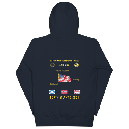 USS Minneapolis-Saint Paul (SSN-708) 2004 North Atlantic Cruise Hoodie