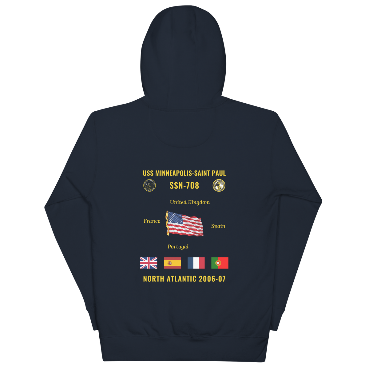 USS Minneapolis-Saint Paul (SSN-708) 2006-07 North Atlantic Cruise Hoodie