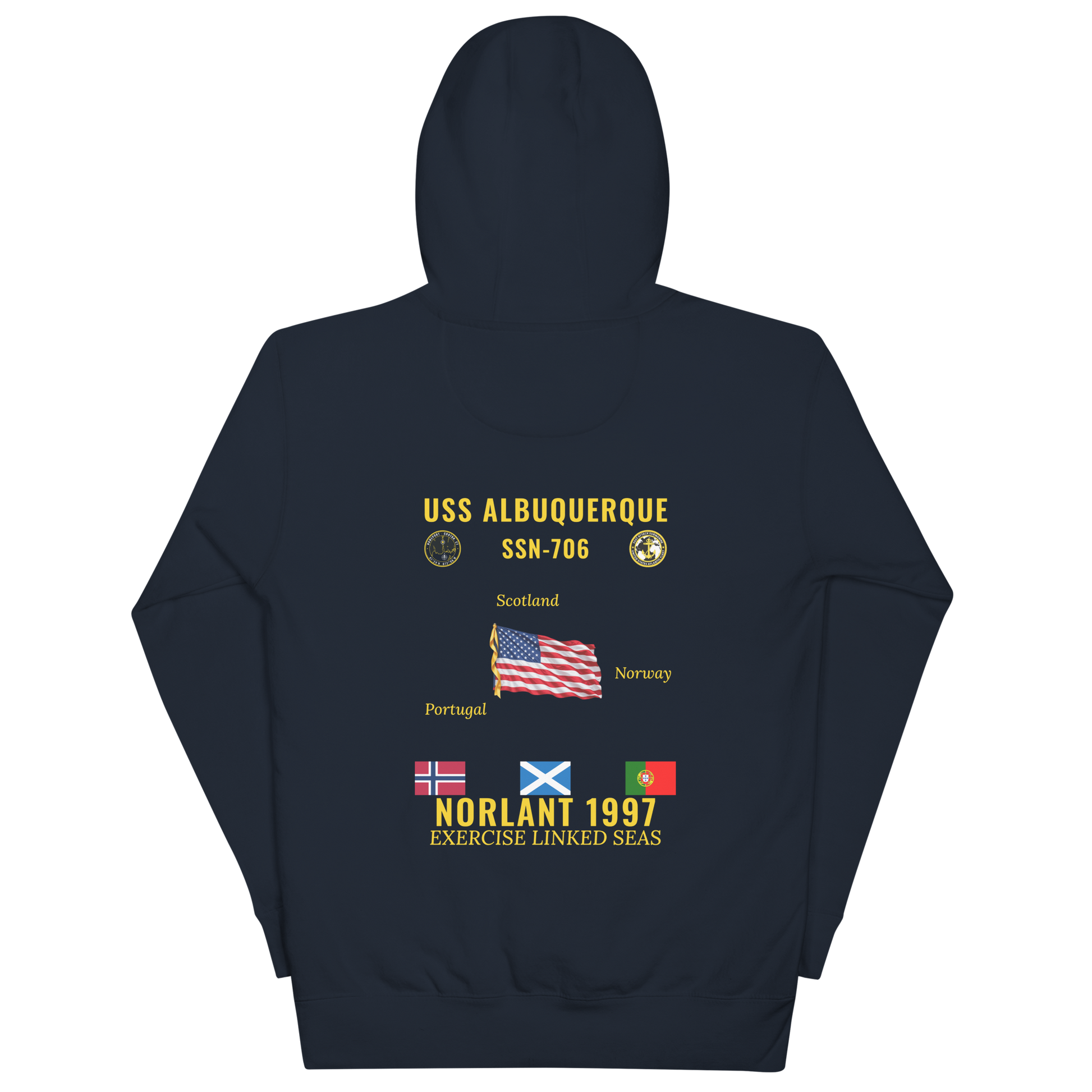USS Albuquerque (SSN-706) 1997 NORLANT Cruise Hoodie