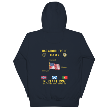 USS Albuquerque (SSN-706) 1997 NORLANT Cruise Hoodie