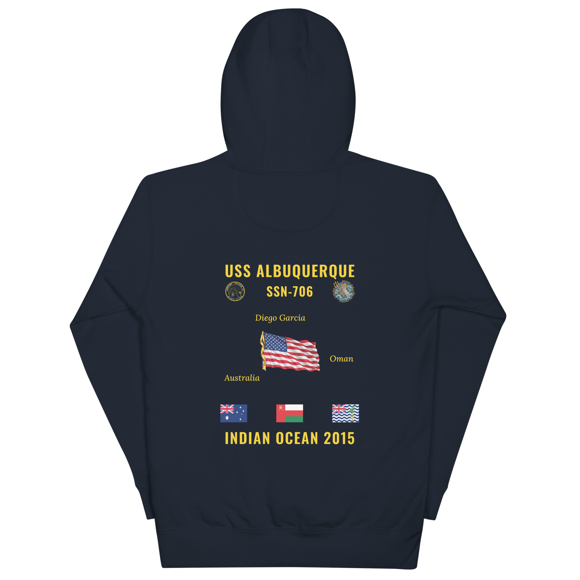 USS Albuquerque (SSN-706) 2015 Indian Ocean Cruise Hoodie