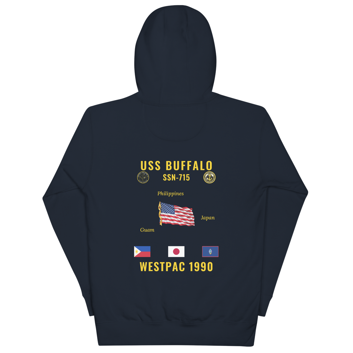USS Buffalo (SSN-715) 1990 WestPac Cruise Hoodie