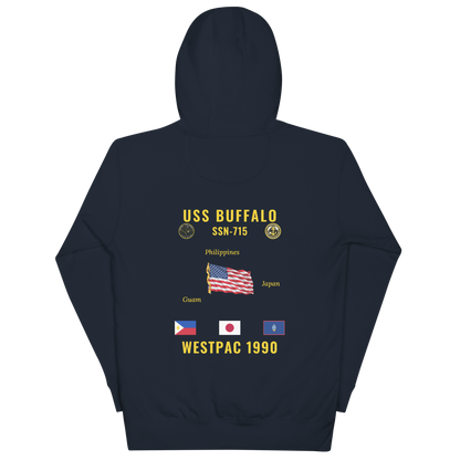 USS Buffalo (SSN-715) 1990 WestPac Cruise Hoodie