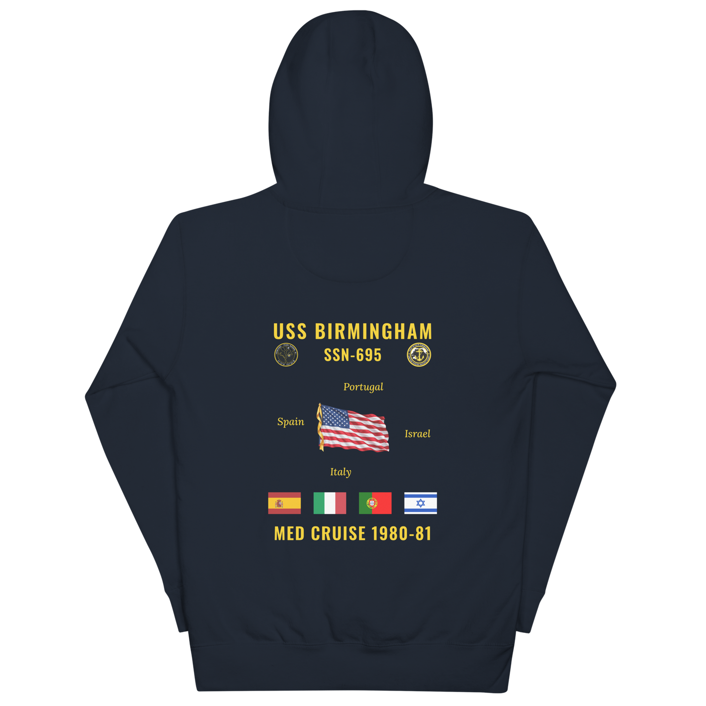 USS Birmingham (SSN-695) 1980-81 Med Cruise Hoodie