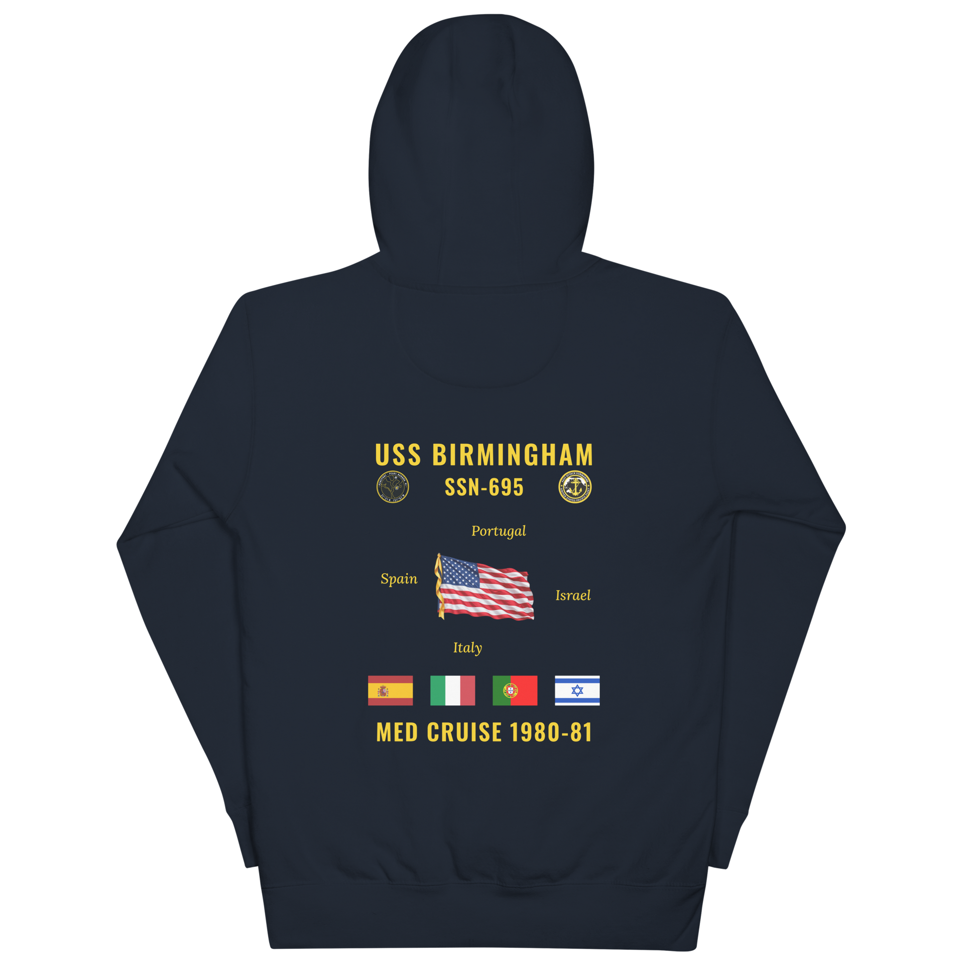 USS Birmingham (SSN-695) 1980-81 Med Cruise Hoodie