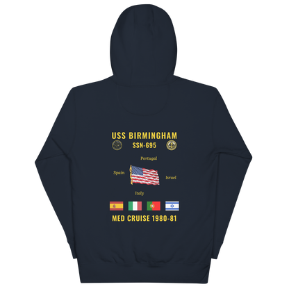 USS Birmingham (SSN-695) 1980-81 Med Cruise Hoodie
