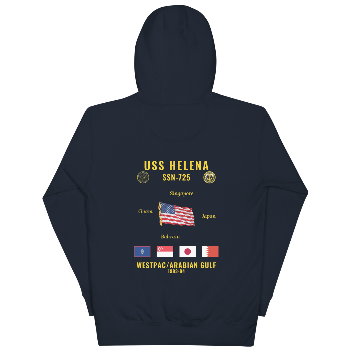 USS Helena (SSN-725) 1993-94 WestPac/Arabian Gulf Cruise Hoodie