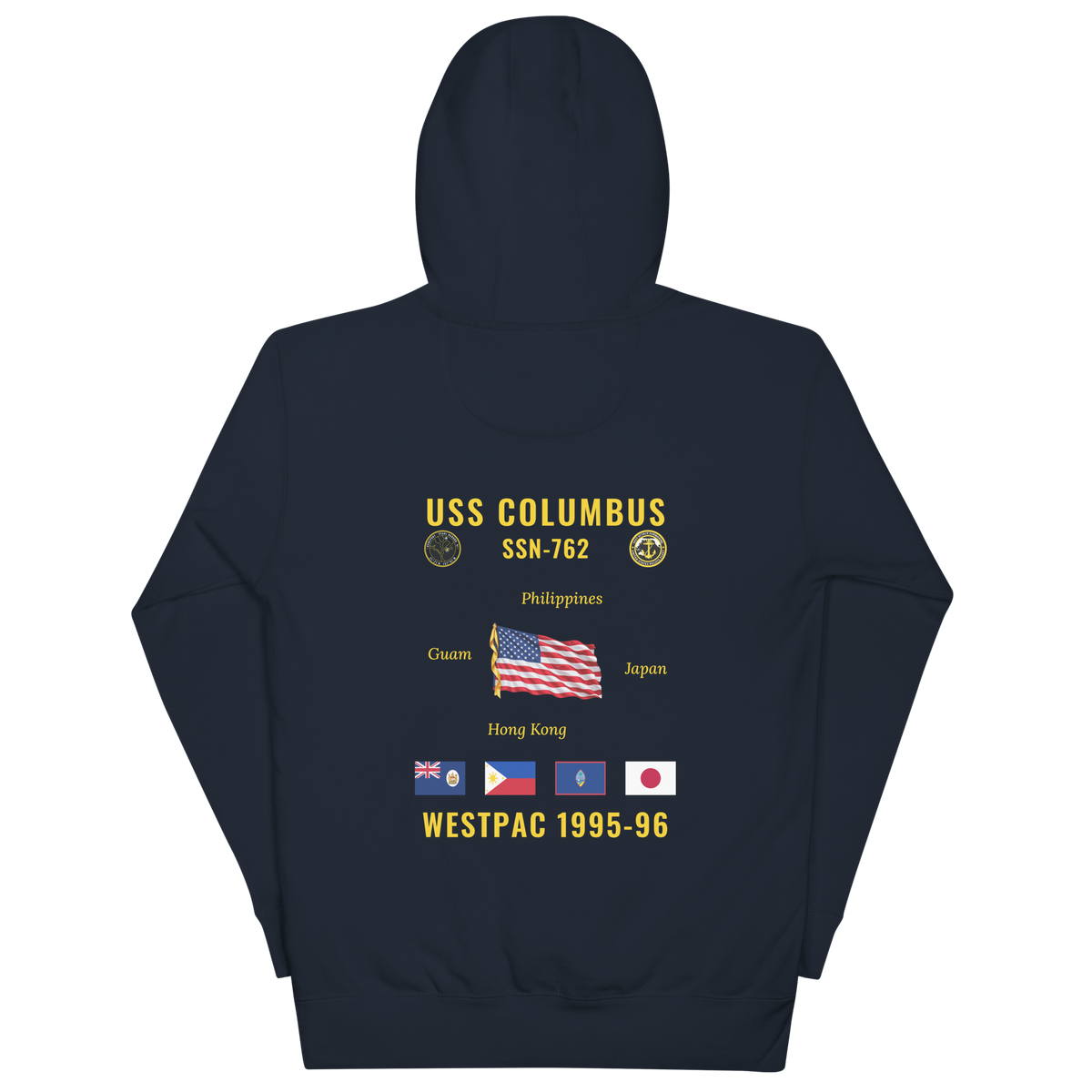 USS Columbus (SSN-762) 1995-96 WestPac Cruise Hoodie